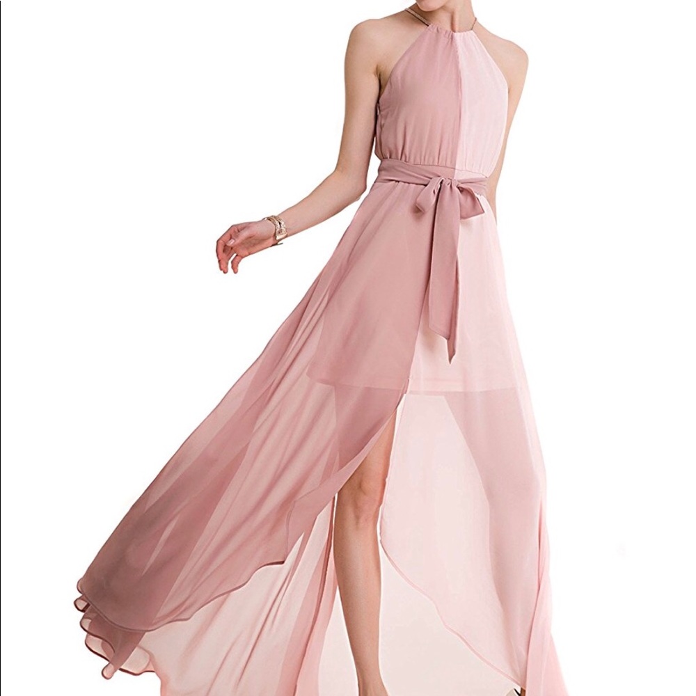 Formal light pink dress